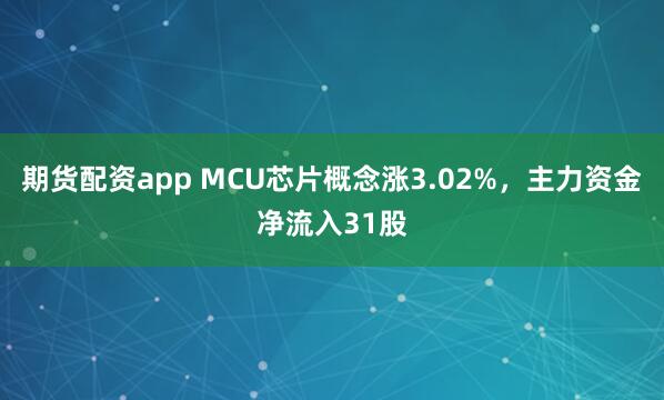 期货配资app MCU芯片概念涨3.02%，主力资金净流入31股