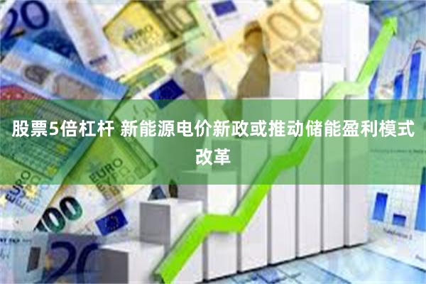 股票5倍杠杆 新能源电价新政或推动储能盈利模式改革