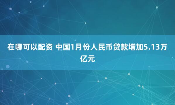 在哪可以配资 中国1月份人民币贷款增加5.13万亿元