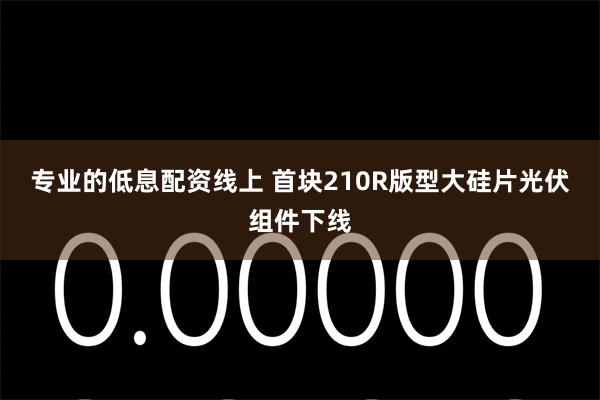 专业的低息配资线上 首块210R版型大硅片光伏组件下线